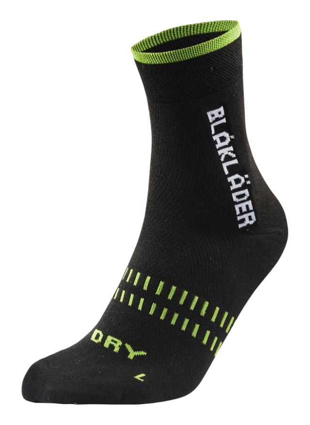 Blåkläder Dry Sok 2-Pak Sort/Neon Grøn