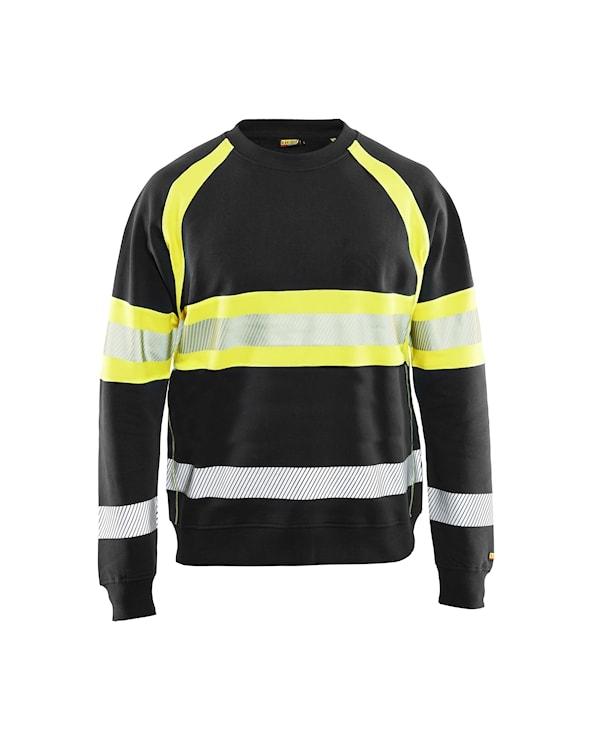 Blåkläder Bomulds Sweatshirt Sort/High Vis Gul