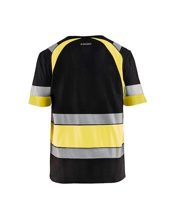 Blåkläder Bomulds T-shirt Sort/High Vis Gul