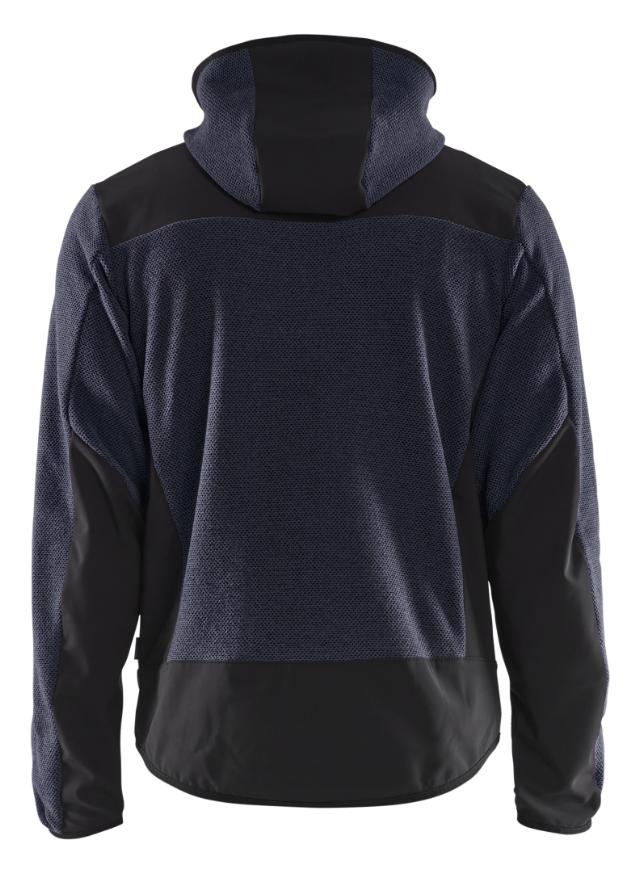 Blåkläder Strikket Jakke med Softshell Mørk Marineblå/Sort