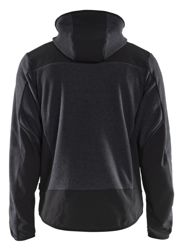 Blåkläder Strikket Jakke med Softshell Antrasit Grå/Sort