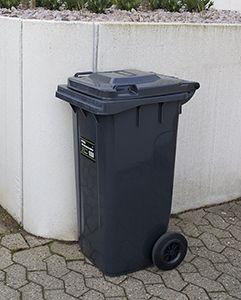 Affaldsbeholder m/ hjul sort 120 ltr