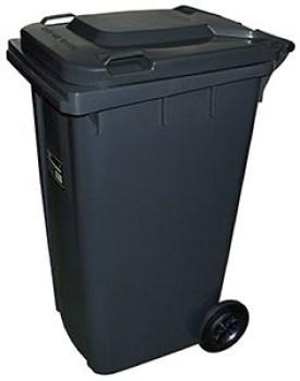 Affaldsbeholder m/ hjul sort 240 ltr