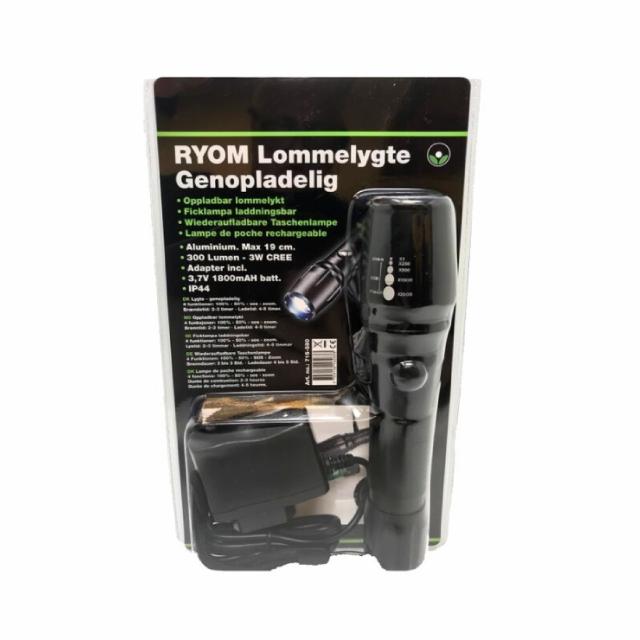 Ryom Lommelygte GENOPL. 300 Lumen 