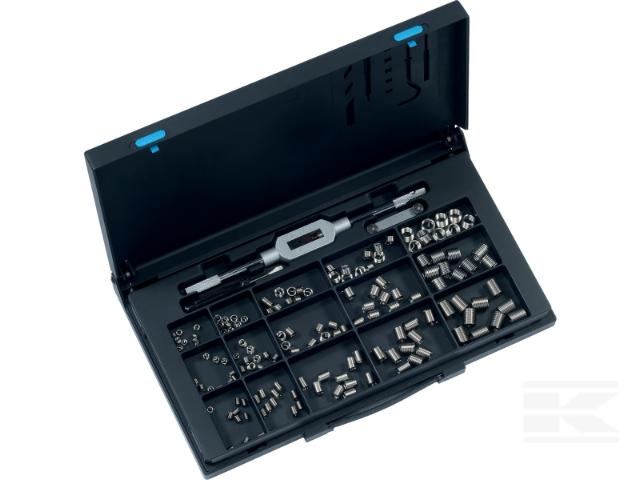 Gevind rep. Sæt M5-M12x1,5d m/bor, tap, værktøj, 135 coil M5-M6-M8-M10-M12x1,0-1,5-2,0d