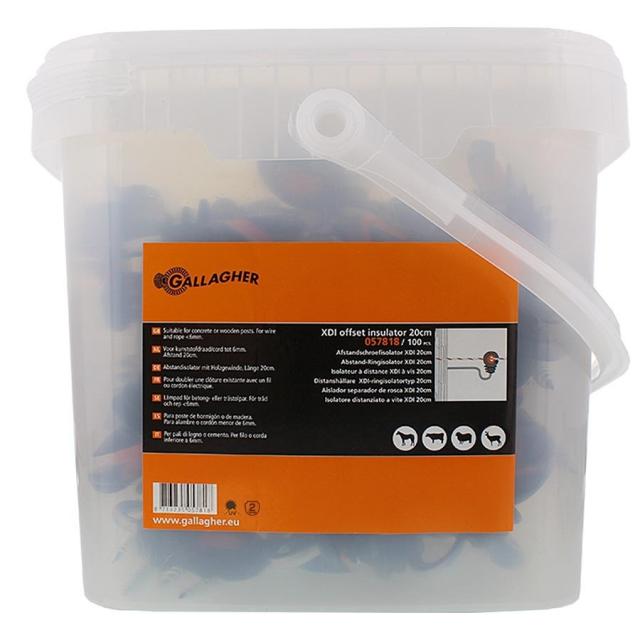 Gallagher Afstandsholder XDI Ringisolator med Skrue 18cm 100stk