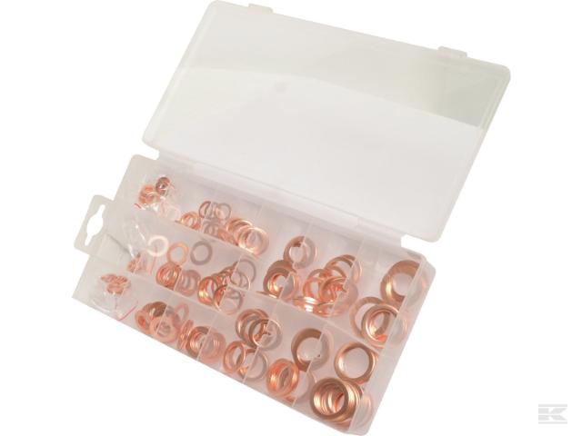 Sortiment kobberskiver med 150 stk.