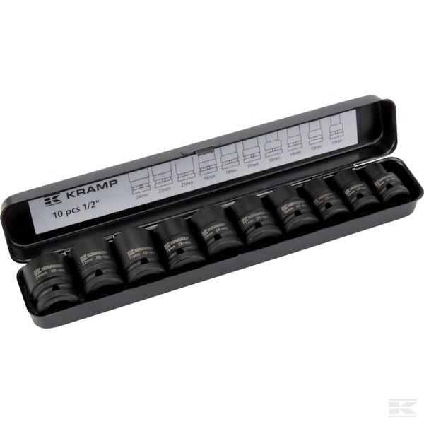 Slagtopsæt 1/2' 6 kt 10 - 24 mm 10 dele