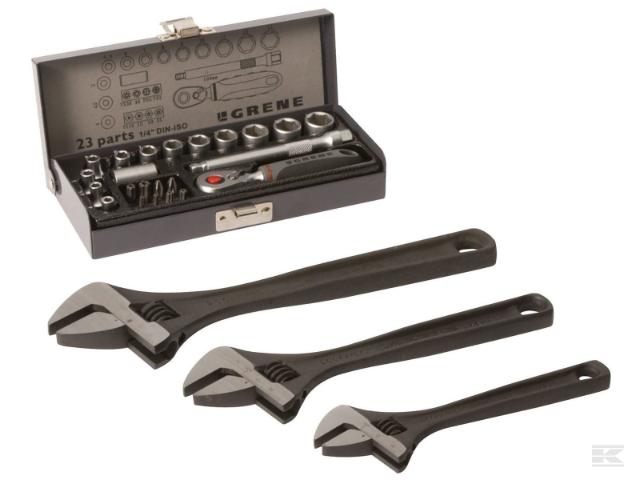 Topnøglesæt 4 - 13 mm og Skiftenøglesæt 6' 8' 10'