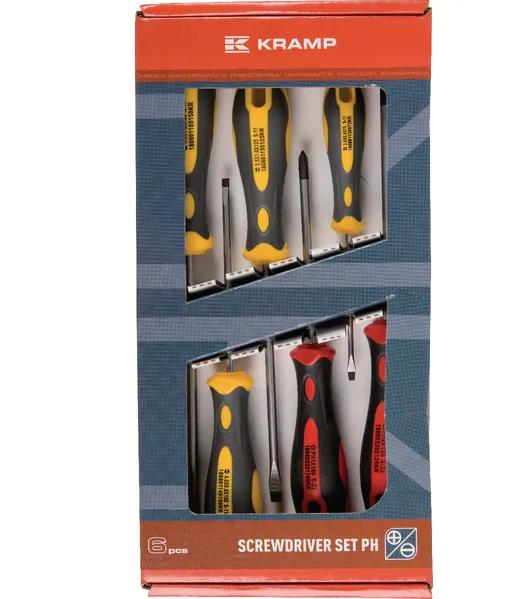 Kramp Skruetrækkersæt med 6 stk Lige/PH 4 lige og 2 PH kærv