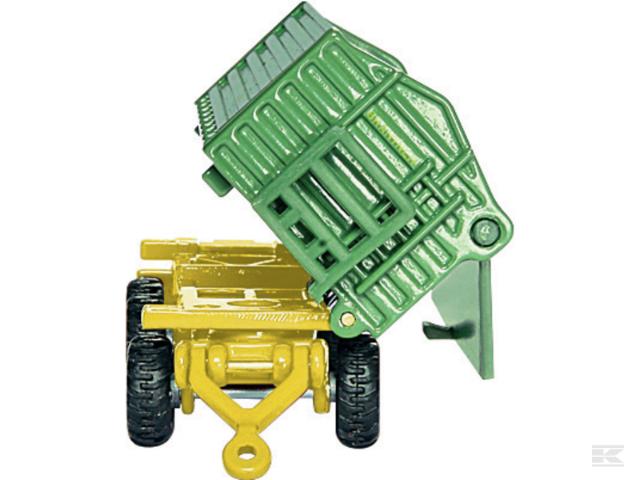 Siku 01843 John Deere med Frontlæsser og Vogn