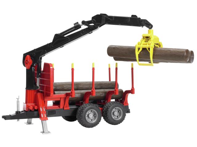 Bruder 02252 Skovtrailer med kran og 4 træstammer
