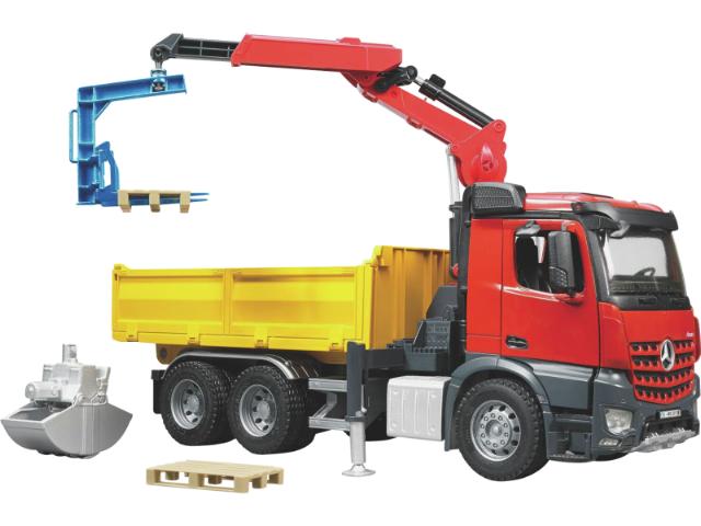 Bruder 03651 MB Arocs lastbil med kran og to paller