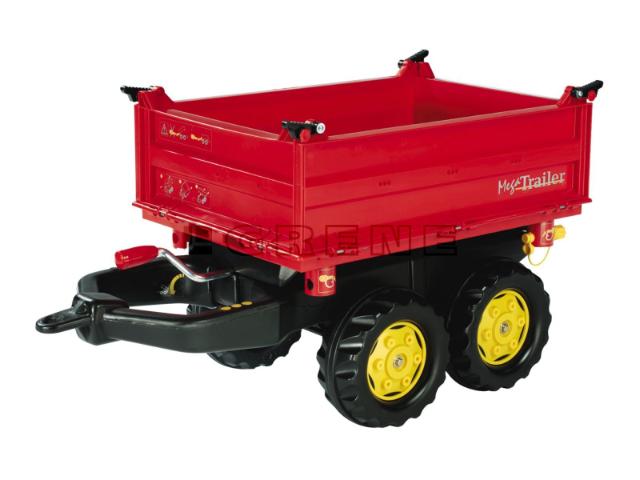 Rolly Toys 12300 3-sidet tipper  Mega trailer, rød.