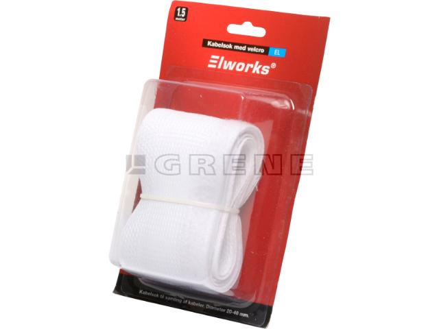Kabelsok med velcro, Hvid