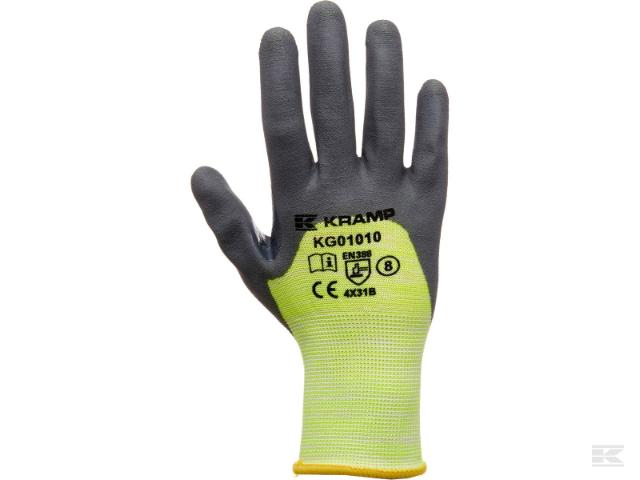 Montagehandske Olieresistent Halvdyppet Hi-viz