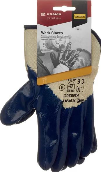 Kramp PVC Arbejdshandske halvdyppet nitril 