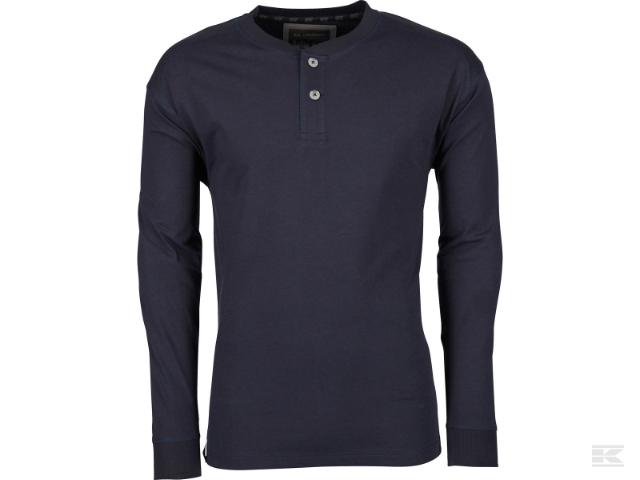 Kramp Technical Langærmet T-shirt med knapper Marineblå, så længe lager haves