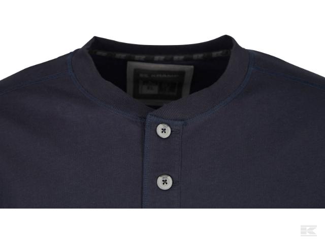 Kramp Technical Langærmet T-shirt med knapper Marineblå, så længe lager haves