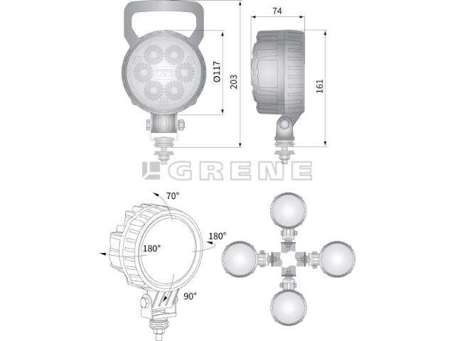 Kramp LED 24W 1500 Lumen fjernlygte
