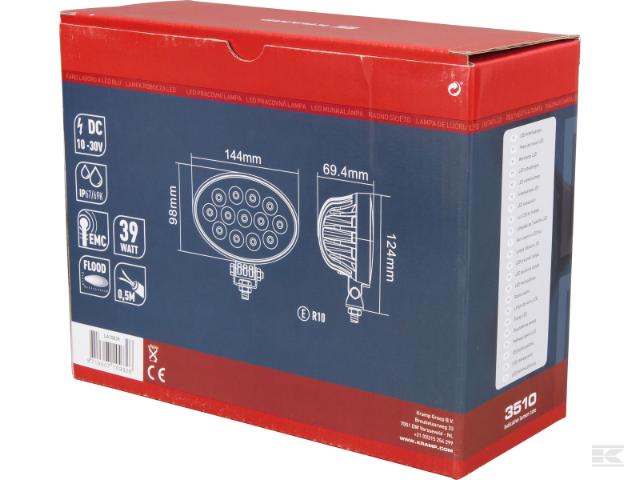 Kramp LED Arbejdslygte Flood 3510 Lumen m/ Ledning