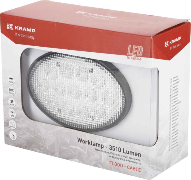 Kramp LED Arbejdslygte Flood 3510 Lumen m/ Ledning