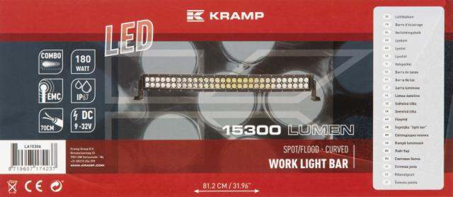 Kramp LED lygtebar 180W 60 LED buet