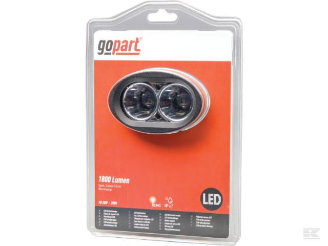 GoPart LED Arbejdslygte 1800 Lumen Fjernområde