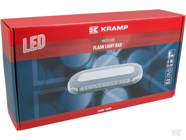 Kramp LED flash BAR med magnet/cigarstik - 26 programmer