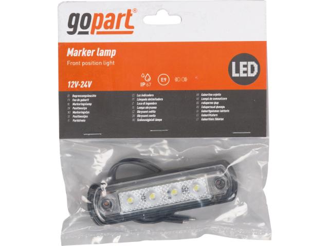 GoPart LED Bagpositionslygte HVID m/ 25cm kabel