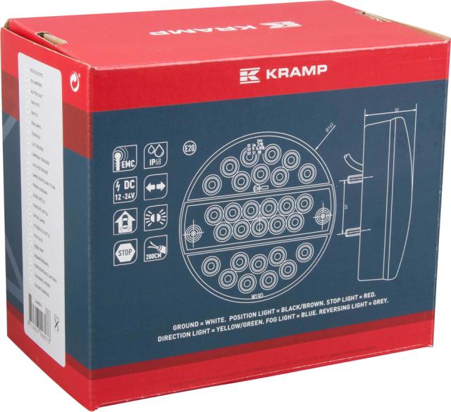 Kramp LED Baglygte 12-24V 200cm ledning