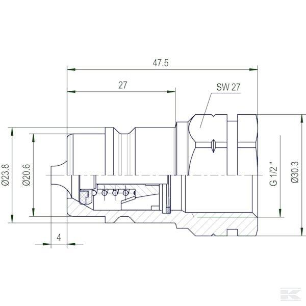 Gopart Lynkobling Han 1/2' Indv. 1/2' BSPP