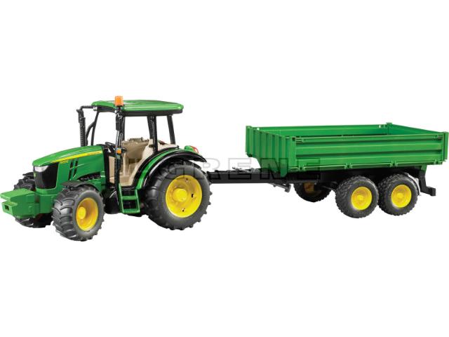 Bruder 02108 John Deere 5115M traktor med vogn