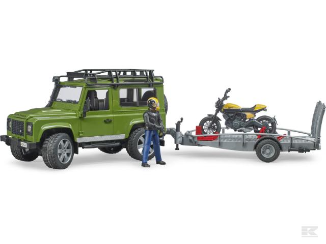 Bruder 02589 Land Rover med Trailer og Ducati Motorcykel