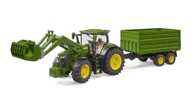 Bruder 03155 John Deere 7R 350 Traktor med Frontlæsser og Tipvogn