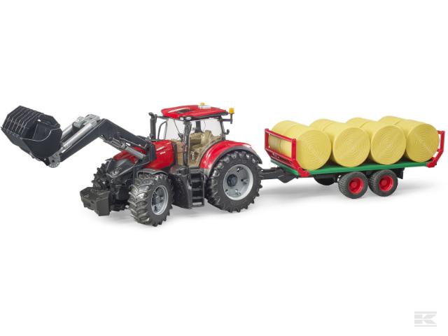 Bruder 03198 Case IH Optum 300 CVX med Frontlæsser og Vogn