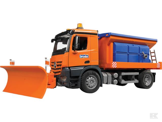 Bruder 03685  MB Arocs lastbil med sneplov og saltspreder
