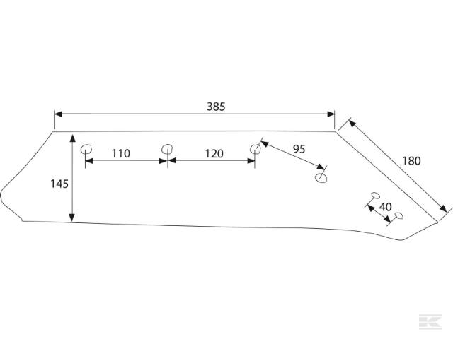 Kverneland Skær 16' Venstre inkl. Boltepose