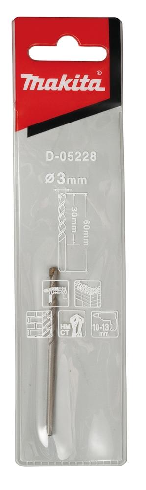 Makita D-05228 Murbor 1 stk. 3,0 mm Standard