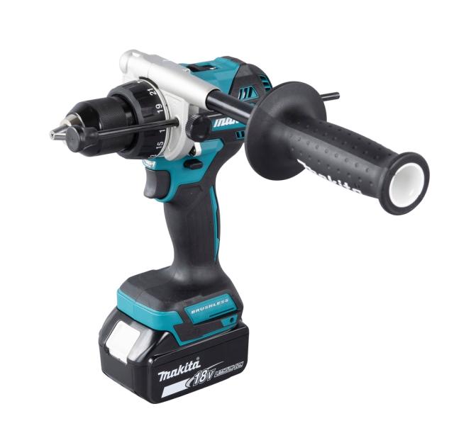 Makita DHP486RTJ Slagboremakine m/ 2 stk.5,0 Ah Batteri og Lader