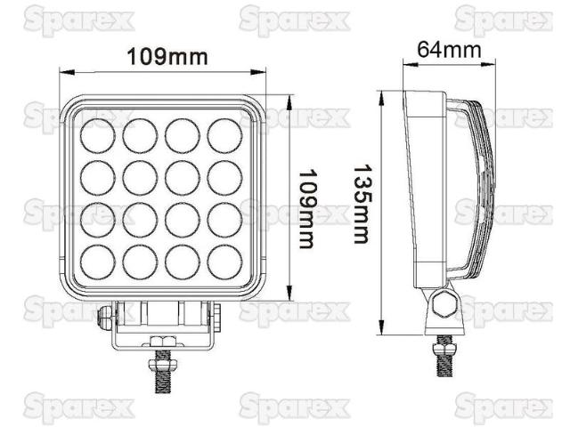 Sparex Arbejdslygte LED 2880 lm (kl.3)