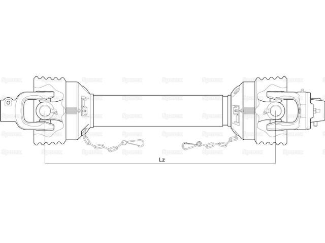 Sparex PTO Aksel med boltkobling (A6) 1010 mm
