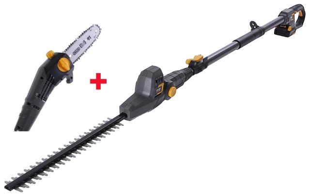 Texas PHX2000/PCX2000 2-i-1 stangkædesav/hækkeklipper m/batteri & lader, på lager igen 1. oktober